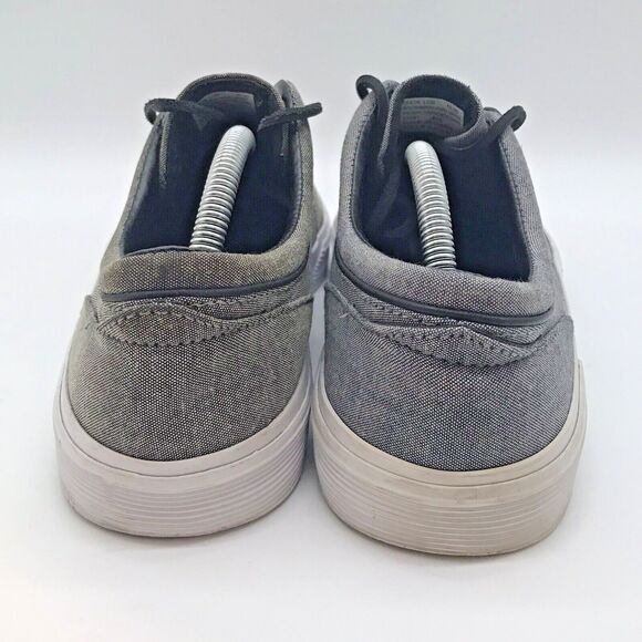 Polo Ralph Lauren Faxon Gray Low Top Shoes Men's 10.5 D Lace Up Chambray Sneaker - Picture 4 of 13